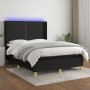 Cama box spring colchón y luces LED tela negro 140x190 cm de , Camas y somieres - Ref: Foro24-3138791, Precio: 463,85 €, Desc...