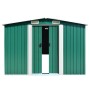 Caseta de jardín metal verde 257x489x181 cm de vidaXL, Cobertizos - Ref: Foro24-143348, Precio: 587,14 €, Descuento: %