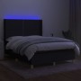 Cama box spring colchón y luces LED tela negro 140x190 cm de , Camas y somieres - Ref: Foro24-3138791, Precio: 463,85 €, Desc...