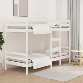 Solid white pine wood bunk bed 75x190 cm by , Beds and slatted bases - Ref: Foro24-3139845, Price: 287,34 €, Discount: %