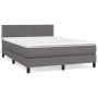 Cama box spring con colchón cuero sintético gris 140x190 cm de , Camas y somieres - Ref: Foro24-3141063, Precio: 445,36 €, De...