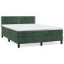 Cama box spring con colchón terciopelo verde oscuro 140x200 cm de , Camas y somieres - Ref: Foro24-3141248, Precio: 426,03 €,...