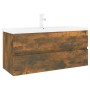 Mueble de baño con lavabo madera contrachapada roble ahumado de , Tocadores de baño - Ref: Foro24-3152888, Precio: 333,72 €, ...