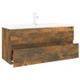 Mueble de baño con lavabo madera contrachapada roble ahumado de , Tocadores de baño - Ref: Foro24-3152888, Precio: 333,72 €, ...