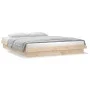 Estructura de cama con LED madera maciza 120x190 cm de , Camas y somieres - Ref: Foro24-820007, Precio: 107,64 €, Descuento: %