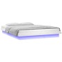 Estructura de cama con LED madera maciza blanco 140x190 cm de , Camas y somieres - Ref: Foro24-820018, Precio: 166,58 €, Desc...