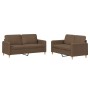Juego de sofás con cojines 2 piezas tela marrón de , Sofás - Ref: Foro24-3202089, Precio: 408,23 €, Descuento: %