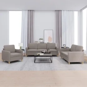 Sofagarnitur mit 3-teiligen Kissen, Stoff in Grau-Taupe. von , Sofas - Ref: Foro24-3202061, Preis: 597,52 €, Rabatt: %