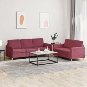 Juego de sofás con cojines 2 piezas tela rojo tinto de , Sofás - Ref: Foro24-3202124, Precio: 415,03 €, Descuento: %