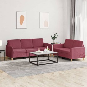Juego de sofás con cojines 2 piezas tela rojo tinto de , Sofás - Ref: Foro24-3202124, Precio: 463,55 €, Descuento: %