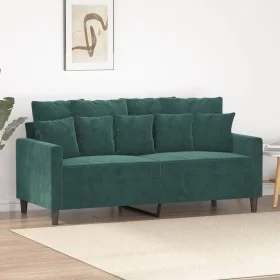 Sofá de 2 plazas de terciopelo verde oscuro 140 cm de , Sofás - Ref: Foro24-359305, Precio: 215,21 €, Descuento: %
