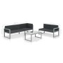 Set de muebles de jardín con cojines 3 piezas aluminio negro de vidaXL, Conjuntos de jardín - Ref: Foro24-44448, Precio: 428,...