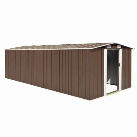 Caseta de jardín metal marrón 257x580x181 cm de vidaXL, Cobertizos - Ref: Foro24-143355, Precio: 717,66 €, Descuento: %