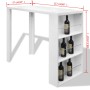 Mesa alta de cocina con estantes para botellas blanca brillante en Mesas de comedor | Comprar online en Foru.es