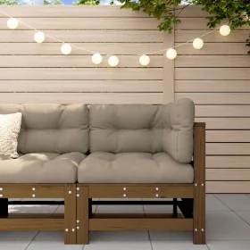 Sofá de esquina de madera maciza de pino marrón miel de , Sofás modulares de exterior - Ref: Foro24-825607, Precio: 83,09 €, ...