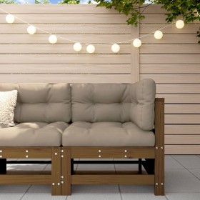 Sofá de esquina de madera maciza de pino marrón miel de , Sofás modulares de exterior - Ref: Foro24-825607, Precio: 84,16 €, ...