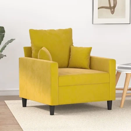 Gelber Samtsessel, 60 cm. von , Sofas - Ref: Foro24-359289, Preis: 147,61 €, Rabatt: %