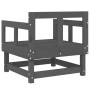 Sillones de jardín 2 unidades madera maciza de pino gris de , Sofás modulares de exterior - Ref: Foro24-825389, Precio: 143,8...