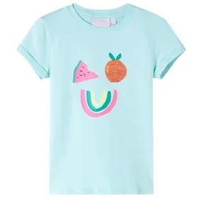 Camiseta infantil aguamarina claro 104 de , Camisetas para niños - Ref: Foro24-11390, Precio: 8,30 €, Descuento: %