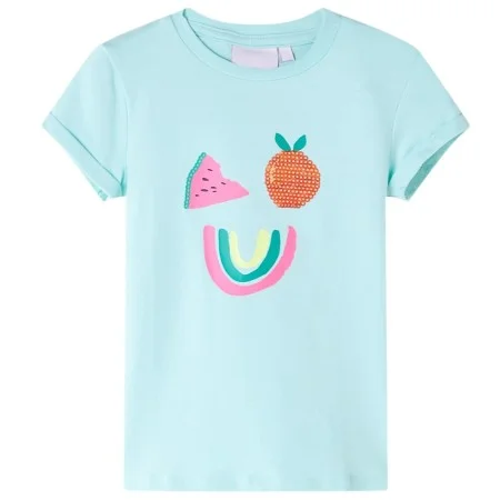 Camiseta infantil aguamarina claro 104 de , Camisetas para niños - Ref: Foro24-11390, Precio: 8,30 €, Descuento: %