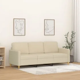 Sofá de 3 plazas de tela crema 180 cm de , Sofás - Ref: Foro24-359488, Precio: 273,38 €, Descuento: %