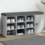Banco zapatero madera de ingeniería gris hormigón 102x32x50 cm by , Benches for halls and storage - Ref: Foro24-835092, Price...