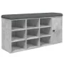 Banco zapatero madera de ingeniería gris hormigón 102x32x50 cm by , Benches for halls and storage - Ref: Foro24-835092, Price...