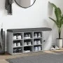 Banco zapatero madera de ingeniería gris hormigón 102x32x50 cm by , Benches for halls and storage - Ref: Foro24-835092, Price...