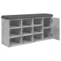 Banco zapatero madera de ingeniería gris hormigón 102x32x50 cm by , Benches for halls and storage - Ref: Foro24-835092, Price...