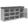 Banco zapatero madera de ingeniería gris hormigón 102x32x50 cm de , Bancos para recibidores y almacenamiento - Ref: Foro24-83...