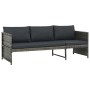 Set de muebles de jardín 3 pzas y cojines ratán sintético gris de vidaXL, Conjuntos de jardín - Ref: Foro24-44480, Precio: 30...