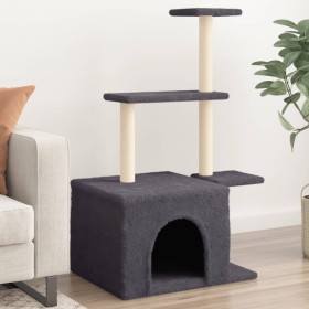 Rascador para gatos con postes de sisal gris oscuro 110 cm de , Mobiliario para gatos - Ref: Foro24-172105, Precio: 32,31 €, ...