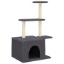 Rascador para gatos con postes de sisal gris oscuro 110 cm de , Mobiliario para gatos - Ref: Foro24-172105, Precio: 32,31 €, ...
