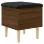Banco con almacenaje madera ingeniería roble marrón 42x42x46 cm by , Benches for halls and storage - Ref: Foro24-835067, Pric...
