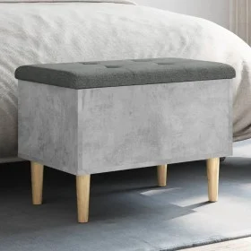 Bank mit Stauraum aus Holz, grauem Beton-Ingenieurwesen, 62x42x46 cm. von , Bänke für Hallen und Lager - Ref: Foro24-835071, ...