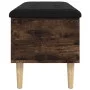 Banco almacenaje madera ingeniería roble ahumado 102x42x46 cm by , Benches for halls and storage - Ref: Foro24-835086, Price:...