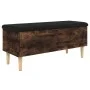 Banco almacenaje madera ingeniería roble ahumado 102x42x46 cm by , Benches for halls and storage - Ref: Foro24-835086, Price:...