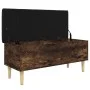 Banco almacenaje madera ingeniería roble ahumado 102x42x46 cm by , Benches for halls and storage - Ref: Foro24-835086, Price:...