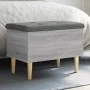 Banco con almacenaje madera ingeniería gris Sonoma 62x42x46 cm by , Benches for halls and storage - Ref: Foro24-835073, Price...