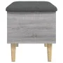 Banco con almacenaje madera ingeniería gris Sonoma 62x42x46 cm by , Benches for halls and storage - Ref: Foro24-835073, Price...