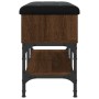Banco zapatero madera de ingeniería marrón roble 82x32x45 cm de , Bancos para recibidores y almacenamiento - Ref: Foro24-8351...