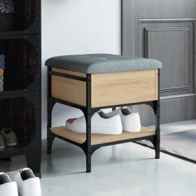 Banco zapatero madera de ingeniería roble Sonoma 42x42x45 cm by , Benches for halls and storage - Ref: Foro24-835183, Price: ...
