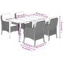 Set comedor de jardín 5 piezas con cojines ratán sintético gris en Conjuntos de jardín | Comprar online en Foru.es