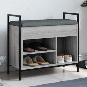 Banco zapatero madera de ingeniería gris Sonoma 65,5x32x57,5 cm by , Benches for halls and storage - Ref: Foro24-835205, Pric...
