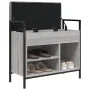 Banco zapatero madera de ingeniería gris Sonoma 65,5x32x57,5 cm de , Bancos para recibidores y almacenamiento - Ref: Foro24-8...