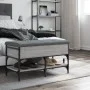 Banco zapatero madera de ingeniería gris Sonoma 82x42x45 cm by , Benches for halls and storage - Ref: Foro24-835195, Price: 7...