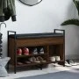 Banco zapatero madera de ingeniería marrón roble 85,5x32x57,5cm by , Benches for halls and storage - Ref: Foro24-835211, Pric...