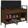 Banco zapatero madera de ingeniería marrón roble 85,5x32x57,5cm by , Benches for halls and storage - Ref: Foro24-835211, Pric...