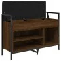 Banco zapatero madera de ingeniería marrón roble 85,5x32x57,5cm by , Benches for halls and storage - Ref: Foro24-835211, Pric...
