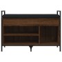 Banco zapatero madera de ingeniería marrón roble 85,5x32x57,5cm de , Bancos para recibidores y almacenamiento - Ref: Foro24-8...